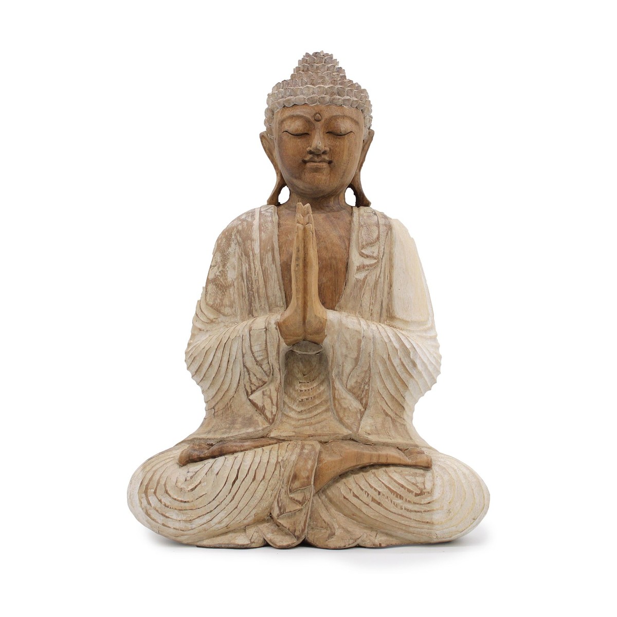 Buddha Statue, Whitewash, 40cm